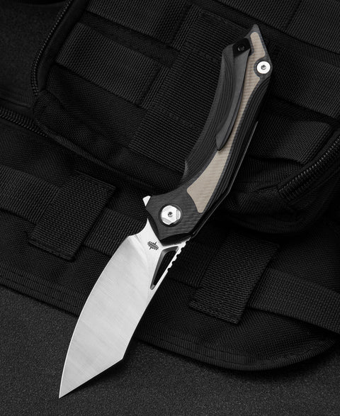 BESTECH KASTA Black and beigeG10  Handle: 3.47" 154CM Blade BG45B