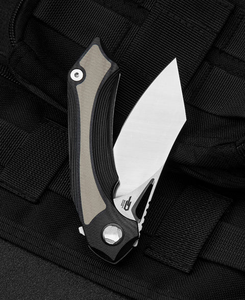 BESTECH KASTA Black and beigeG10  Handle: 3.47" 154CM Blade BG45B
