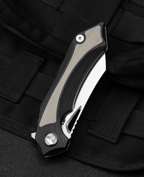 BESTECH KASTA Black and beigeG10  Handle: 3.47" 154CM Blade BG45B