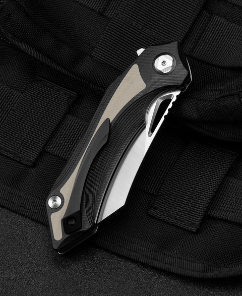 BESTECH KASTA Black and beigeG10  Handle: 3.47" 154CM Blade BG45B