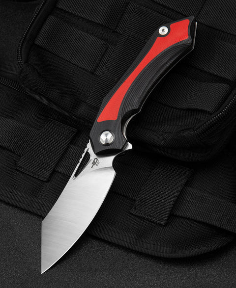 BESTECH KASTA Black and red G10 Handle: 3.47" 154CM Blade BG45C