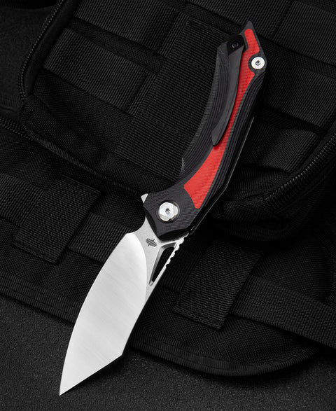 BESTECH KASTA Black and red G10 Handle: 3.47" 154CM Blade BG45C