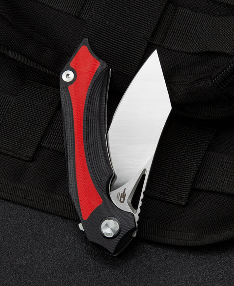 BESTECH KASTA Black and red G10 Handle: 3.47" 154CM Blade BG45C