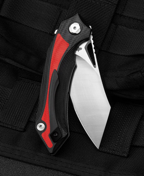 BESTECH KASTA Black and red G10 Handle: 3.47" 154CM Blade BG45C