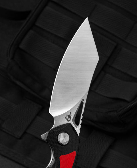 BESTECH KASTA Black and red G10 Handle: 3.47" 154CM Blade BG45C
