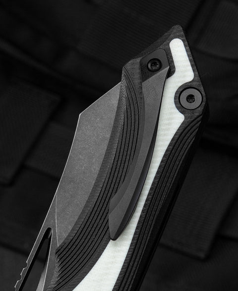 BESTECH KASTA Black and white G10 Handle: 3.47" 154CM Blade BG45D
