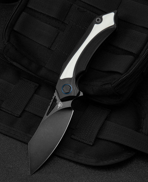 BESTECH KASTA Black and white G10 Handle: 3.47" 154CM Blade BG45D