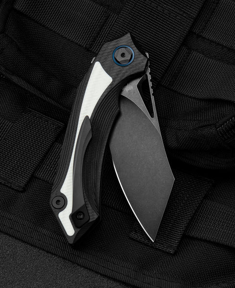 BESTECH KASTA Black and white G10 Handle: 3.47" 154CM Blade BG45D