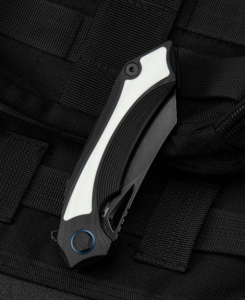 BESTECH KASTA Black and white G10 Handle: 3.47" 154CM Blade BG45D