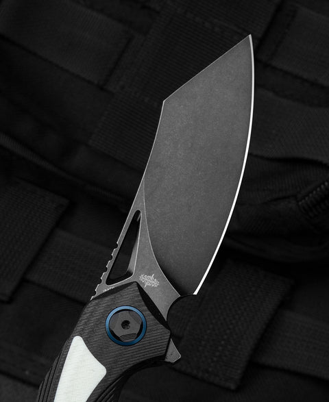 BESTECH KASTA Black and white G10 Handle: 3.47" 154CM Blade BG45D