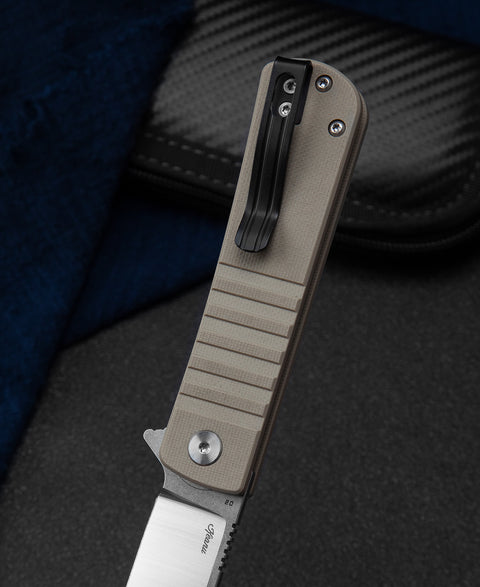 BESTECH TITAN Beige G10 Handle: 2.96" D2 Blade BG49A-2