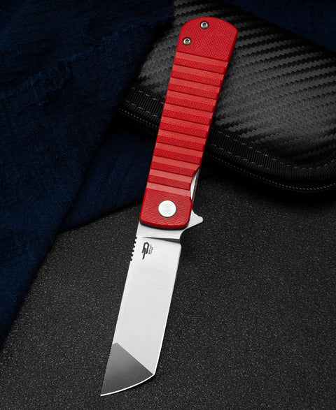 BESTECH TITAN Red G10 Handle: 2.96" D2 Blade BG49A-3