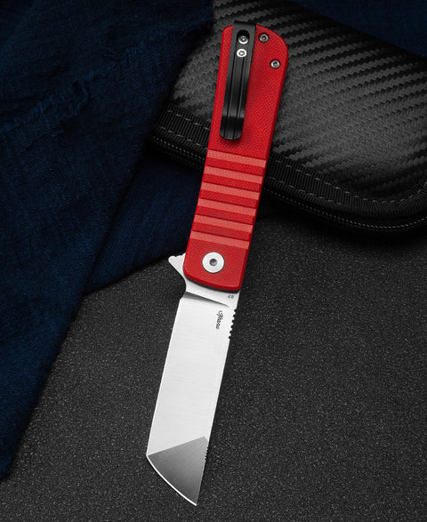 BESTECH TITAN Red G10 Handle: 2.96" D2 Blade BG49A-3