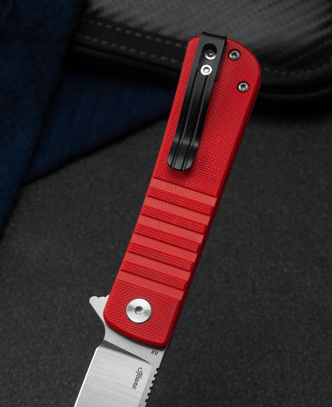 BESTECH TITAN Red G10 Handle: 2.96" D2 Blade BG49A-3