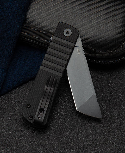 BESTECH TITAN Black G10 Handle: 2.96" D2 Blade BG49A-5