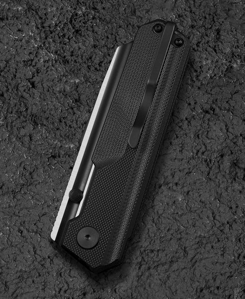 BESTECH TARDIS G10 Handle: 3.15" Black DLC+Satin D2 Blade Liner Lock BG54A
