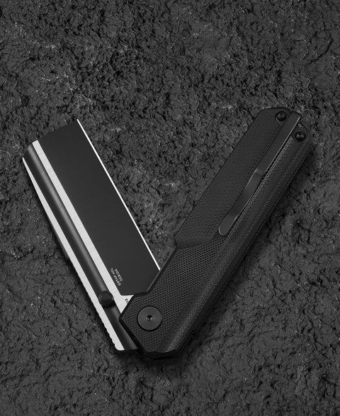 BESTECH TARDIS G10 Handle: 3.15" Black DLC+Satin D2 Blade Liner Lock BG54A