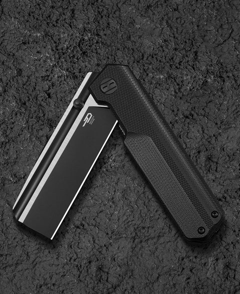 BESTECH TARDIS G10 Handle: 3.15" Black DLC+Satin D2 Blade Liner Lock BG54A