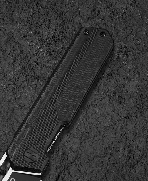 BESTECH TARDIS G10 Handle: 3.15" Black DLC+Satin D2 Blade Liner Lock BG54A