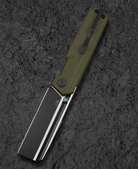 BESTECH TARDIS G10 Handle: 3.15" Black DLC+Satin D2 Blade Liner Lock BG54C