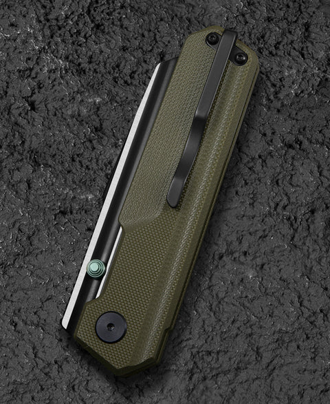 BESTECH TARDIS G10 Handle: 3.15" Black DLC+Satin D2 Blade Liner Lock BG54C