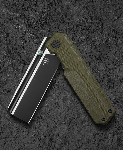 BESTECH TARDIS G10 Handle: 3.15" Black DLC+Satin D2 Blade Liner Lock BG54C