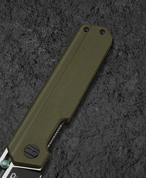 BESTECH TARDIS G10 Handle: 3.15" Black DLC+Satin D2 Blade Liner Lock BG54C