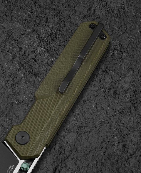 BESTECH TARDIS G10 Handle: 3.15" Black DLC+Satin D2 Blade Liner Lock BG54C