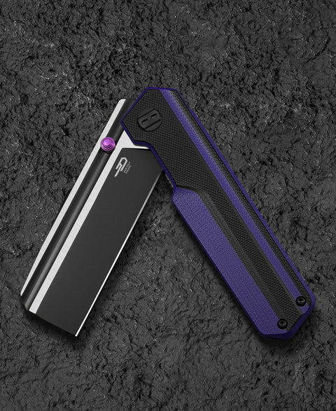 BESTECH TARDIS G10 Handle: 3.15" Black DLC+Satin D2 Blade Liner Lock BG54D