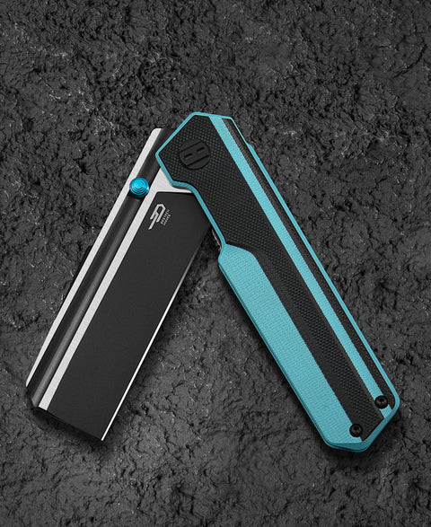 BESTECH TARDIS G10 Handle: 3.15" Black DLC+Satin D2 Blade Liner Lock BG54F