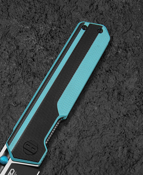 BESTECH TARDIS G10 Handle: 3.15" Black DLC+Satin D2 Blade Liner Lock BG54F