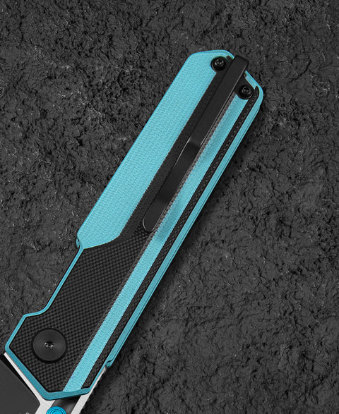 BESTECH TARDIS G10 Handle: 3.15" Black DLC+Satin D2 Blade Liner Lock BG54F