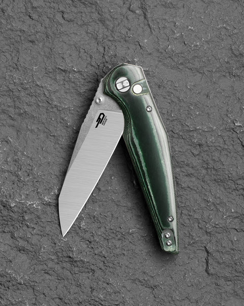 BESTECH SNAKEBIRD BG58A Green Micarta Handle 3.54" 14C28N Blade