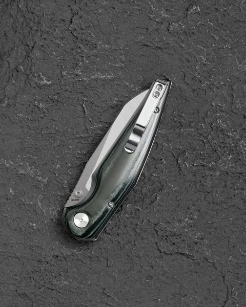 BESTECH SNAKEBIRD BG58A Green Micarta Handle 3.54" 14C28N Blade