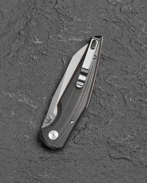 BESTECH SNAKEBIRD BG58C Black G10 Handle 3.54" 14C28N Blade
