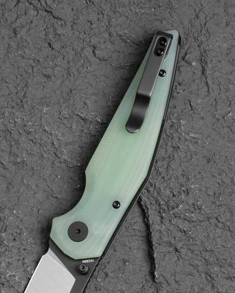 BESTECH SNAKEBIRD BG58D Transparent G10 Handle 3.54" 14C28N Blade