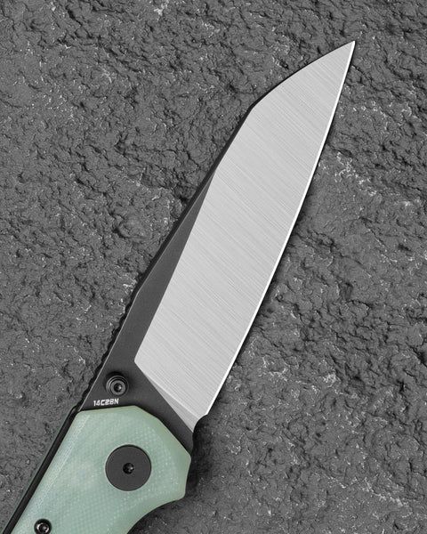BESTECH SNAKEBIRD BG58D Transparent G10 Handle 3.54" 14C28N Blade