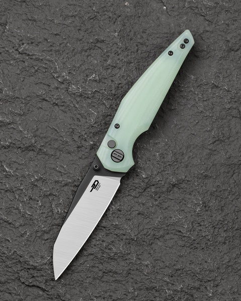 BESTECH SNAKEBIRD BG58D Transparent G10 Handle 3.54" 14C28N Blade