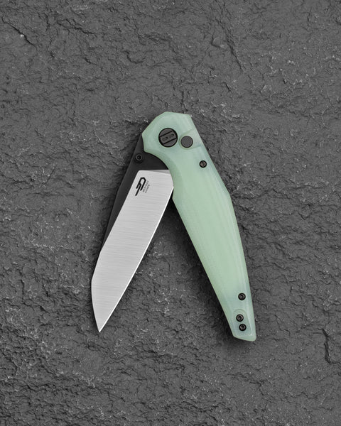 BESTECH SNAKEBIRD BG58D Transparent G10 Handle 3.54" 14C28N Blade