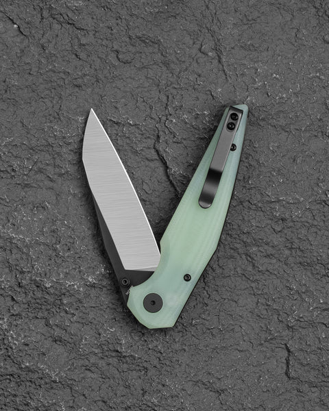 BESTECH SNAKEBIRD BG58D Transparent G10 Handle 3.54" 14C28N Blade