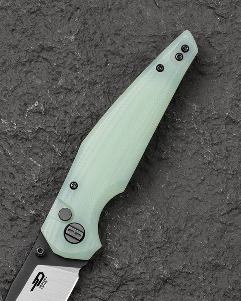 BESTECH SNAKEBIRD BG58D Transparent G10 Handle 3.54" 14C28N Blade