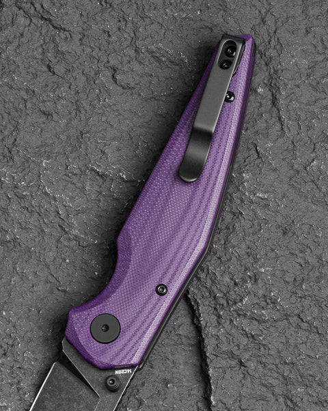 BESTECH SNAKEBIRD BG58E Purple G10 Handle 3.54" 14C28N Blade