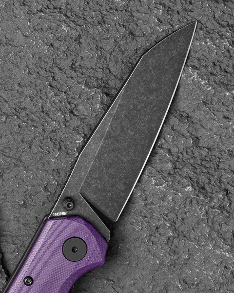 BESTECH SNAKEBIRD BG58E Purple G10 Handle 3.54" 14C28N Blade