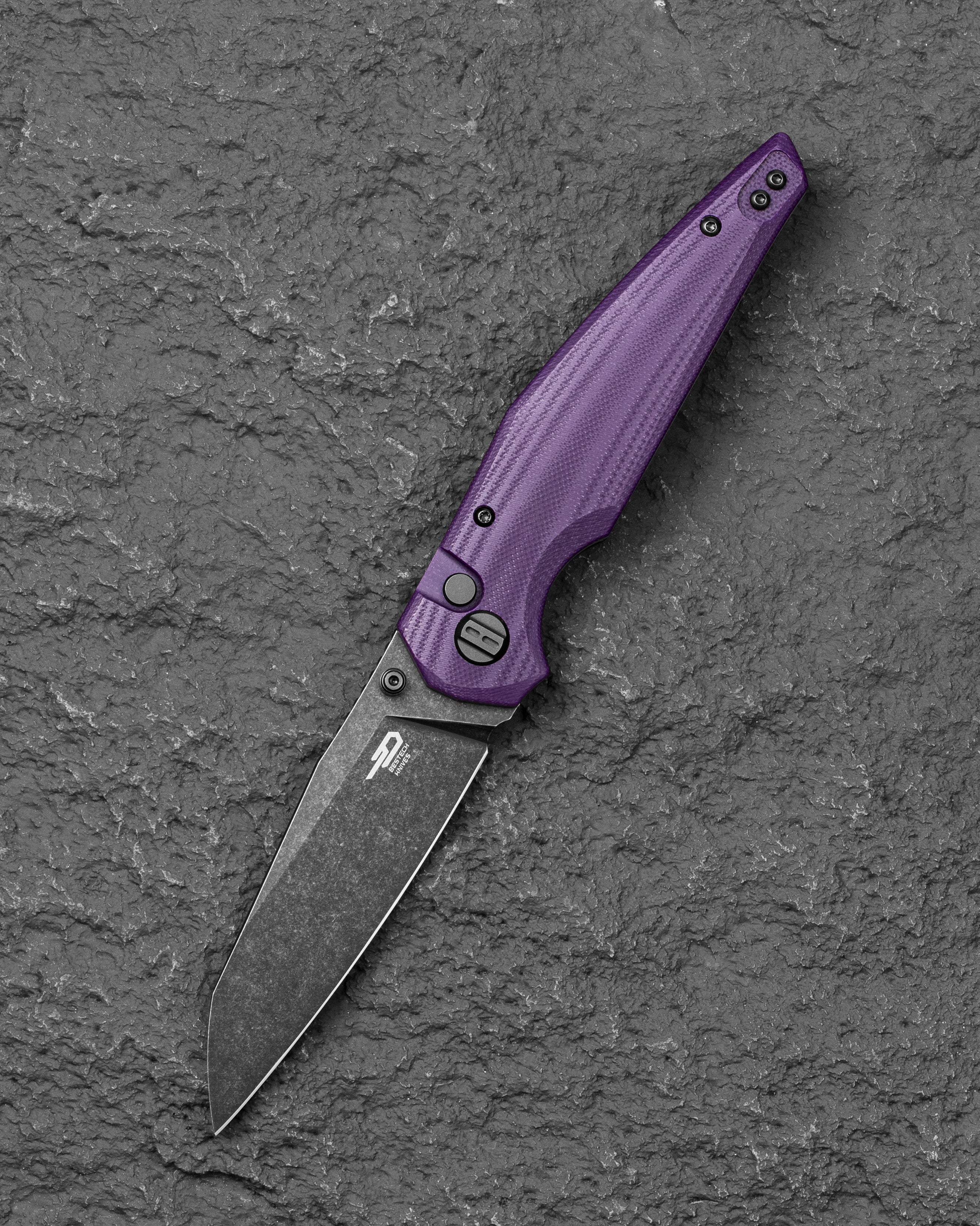 BESTECH SNAKEBIRD BG58E Purple G10 Handle 3.54