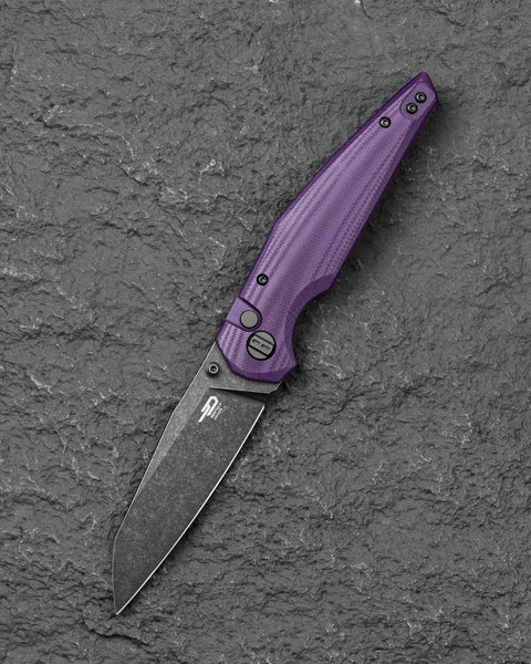 BESTECH SNAKEBIRD BG58E Purple G10 Handle 3.54" 14C28N Blade