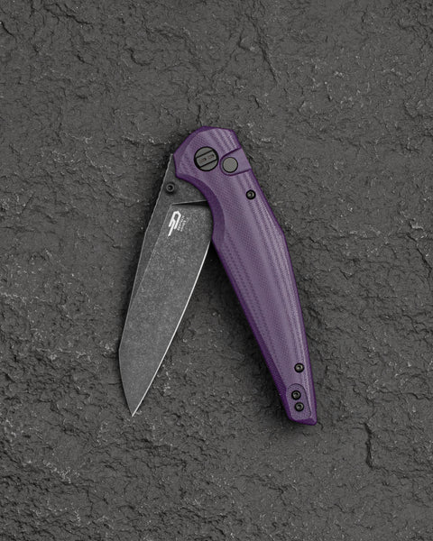 BESTECH SNAKEBIRD BG58E Purple G10 Handle 3.54" 14C28N Blade