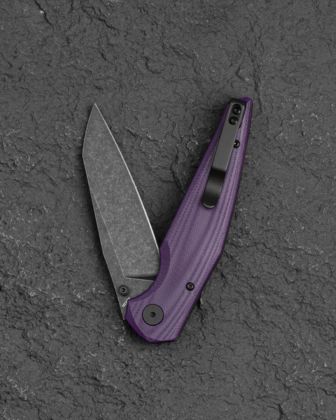 BESTECH SNAKEBIRD BG58E Purple G10 Handle 3.54" 14C28N Blade