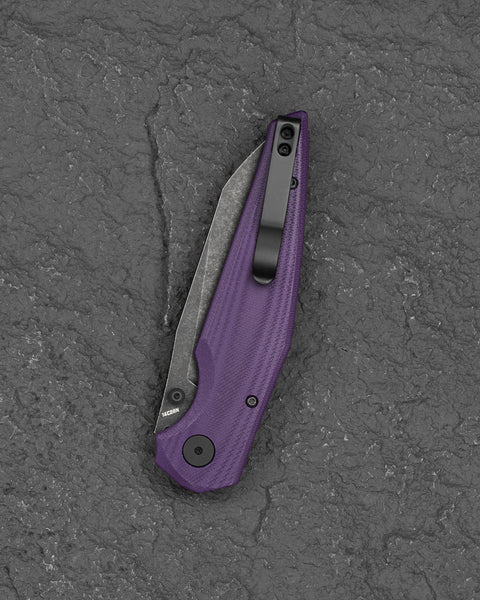 BESTECH SNAKEBIRD BG58E Purple G10 Handle 3.54" 14C28N Blade