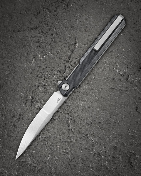 BESTECH DUOZ BG65A Black G10 Handle: 3.34" 14C28N Blade, Liner Lock, Flipper