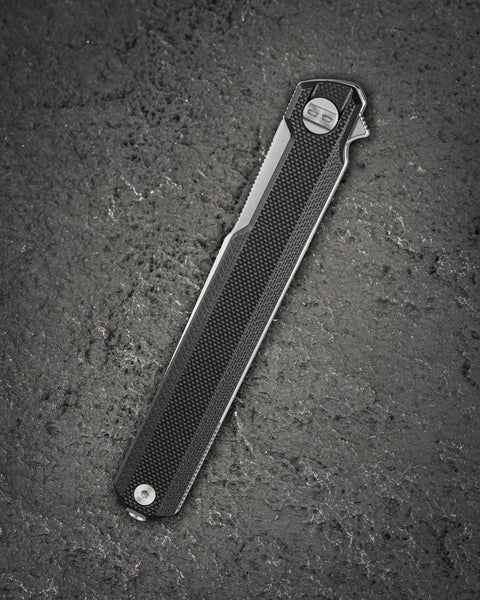 BESTECH DUOZ BG65A Black G10 Handle: 3.34" 14C28N Blade, Liner Lock, Flipper